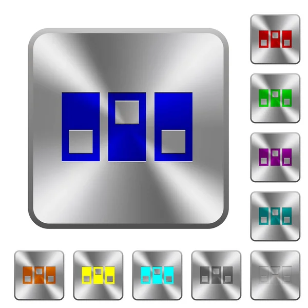 Switchboard arrondi boutons carrés en acier — Image vectorielle