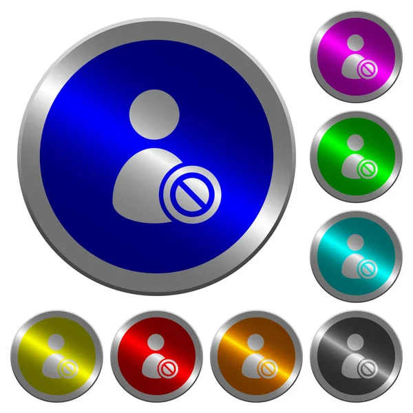 Ban felhasználó fényes érme-, mint kör színes gombok — Stock Vector
