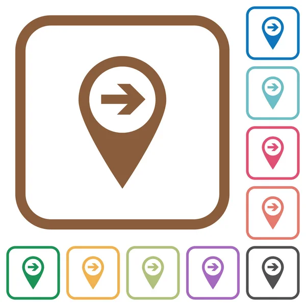 Prochain emplacement de la carte GPS cible icônes simples — Image vectorielle