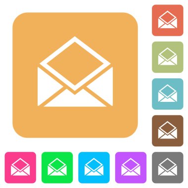 Posta yuvarlak kare düz simgeler