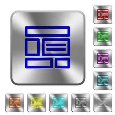 Kare çelik düğmeleri Web düzeni yuvarlak