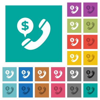 Doları ticari çağrı Meydanı düz çok renkli simgeler