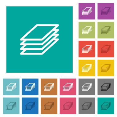 Yazıcı Kağıtları kare simgeler renkte çok düz