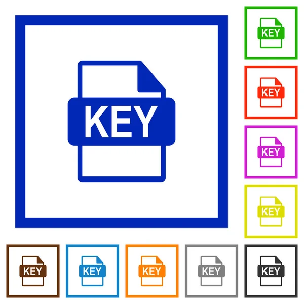 File chiave privata di icone incorniciate piatte di certificazione SSL — Vettoriale Stock