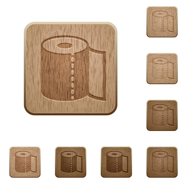Papier serviette boutons en bois — Image vectorielle
