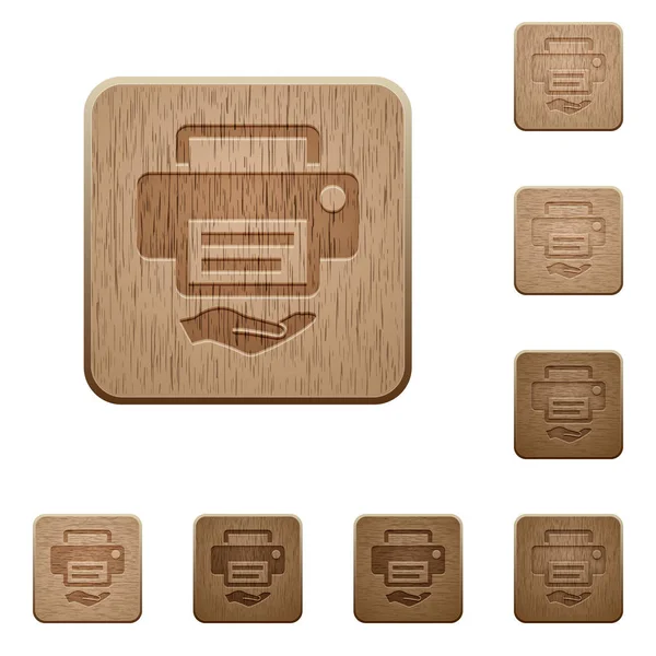 Деревянные кнопки принтера — стоковый вектор