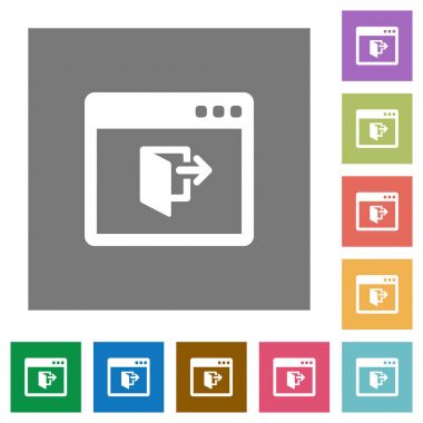 Uygulama çıkış kare düz simgeler