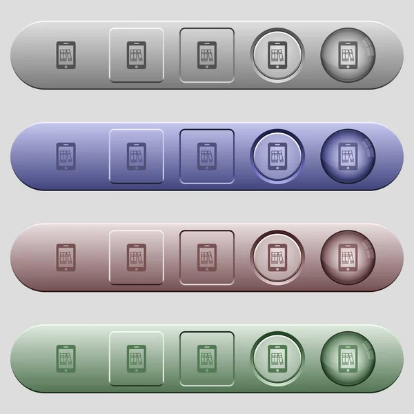 Icônes de bureau mobiles sur les barres de menu horizontales — Image vectorielle