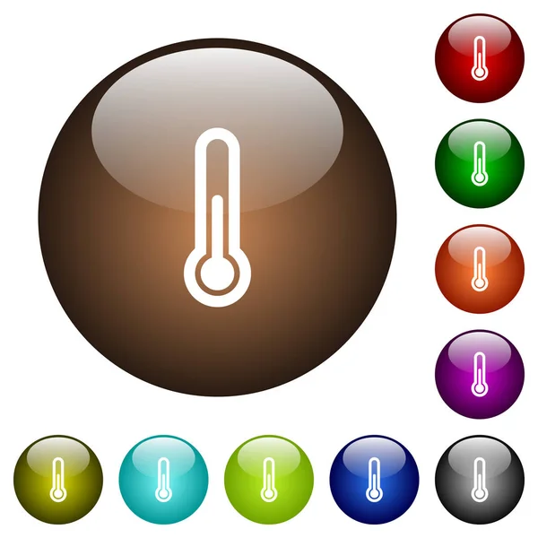 温度計の色ガラス ボタン — ストックベクタ