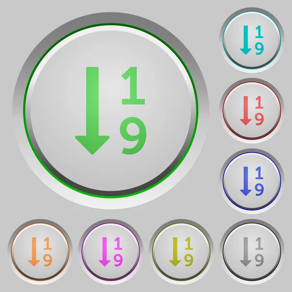 Boutons poussoirs de liste numérotés croissant — Image vectorielle
