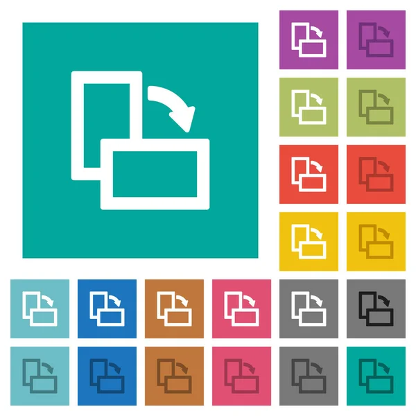 Gire a la derecha cuadrados planos iconos multicolores — Archivo Imágenes Vectoriales
