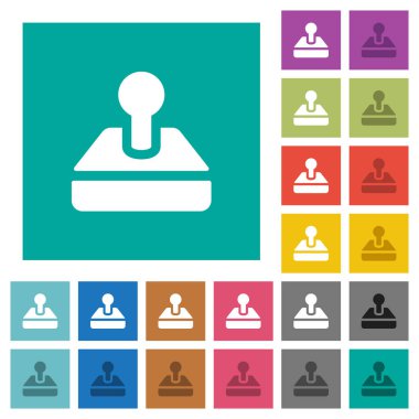 Retro joystick kare düz çok renkli simgeler