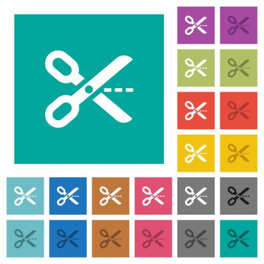 Kare şeklinde bir kesik düz çok renkli simgeler