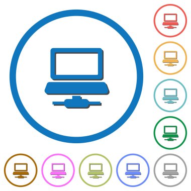 Ağ bilgisayar kutsal kişilerin resmi ile gölgeler ve anahatlar