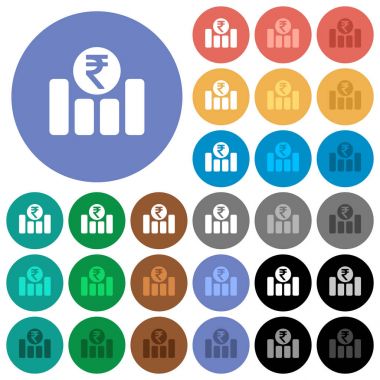 Hindistan Rupisi mali grafik düz çok yuvarlak simgeler renkte