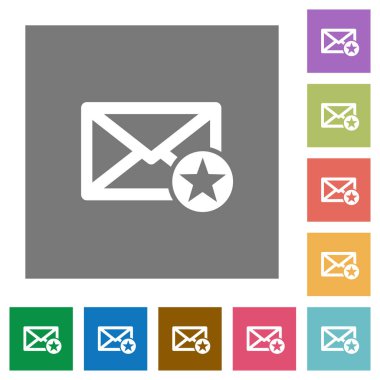 İşaretli posta kare düz simgeler