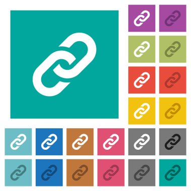 Düz kare bağlama çok renkli simgeler