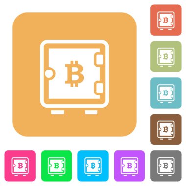 Bitcoin güçlü bir kutu yuvarlak kare düz simgeler