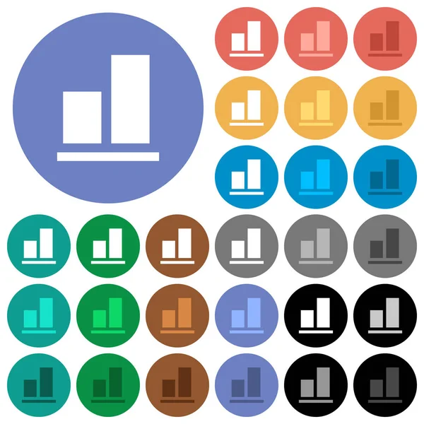 Uitlijnen met de onderkant ronde platte multi gekleurde pictogrammen — Stockvector