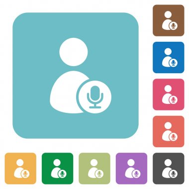 Kullanıcı yayın yuvarlak kare düz simgeler