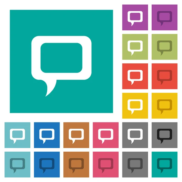 Commentaar vierkant plat multi gekleurde pictogrammen — Stockvector