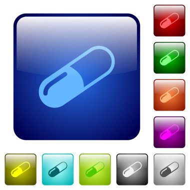 Hap renkli kare düğmeler