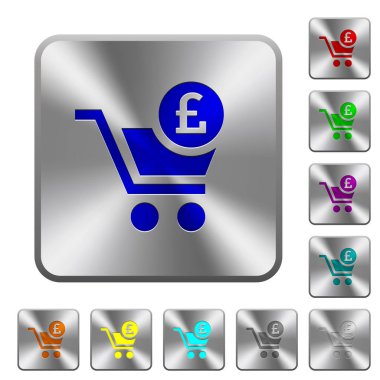 Kare çelik düğmeleri satın alma Lirası sepeti ile yuvarlak