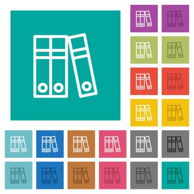 Kare düz klasörler belge çok renkli simgeler