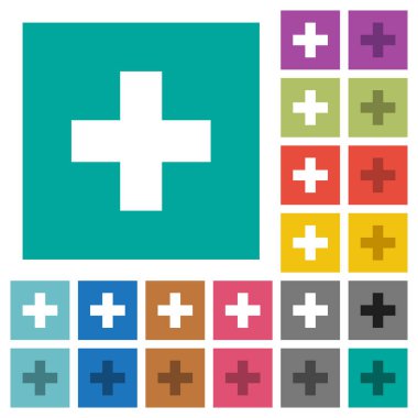 Kare daire yeni öğe eklemek çok renkli simgeler