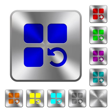 Bileşen işlemi yuvarlak kare çelik düğmeleri geri al