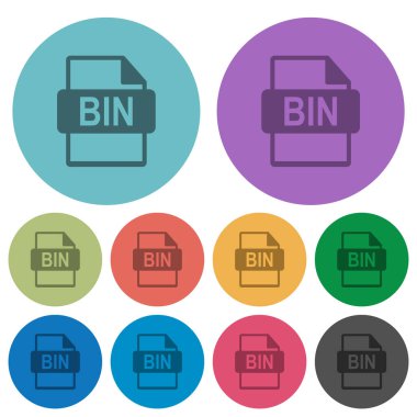 Bin dosya biçimi renk koyu düz simgeler