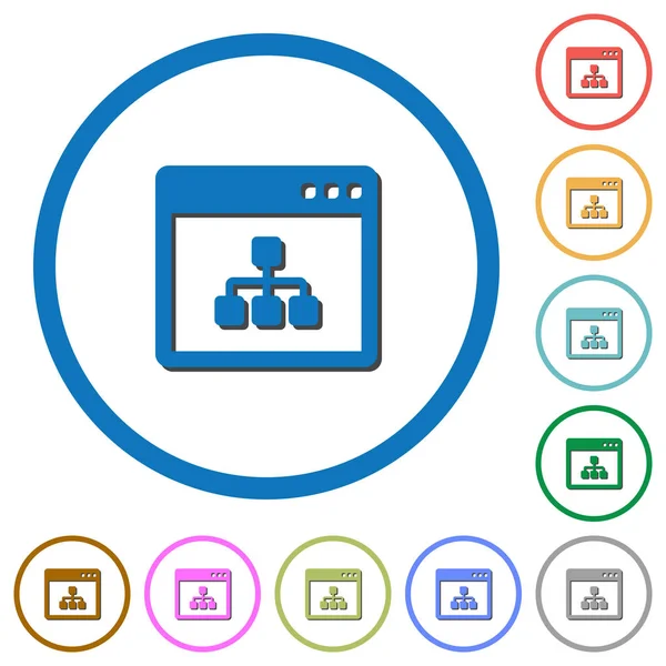 Uygulama simgeleri gölgeler ve anahatları ile ağ