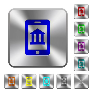 Mobil bankacılık yuvarlak kare çelik düğmeleri