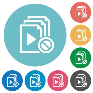 Engelli playlist düz yuvarlak simgeler