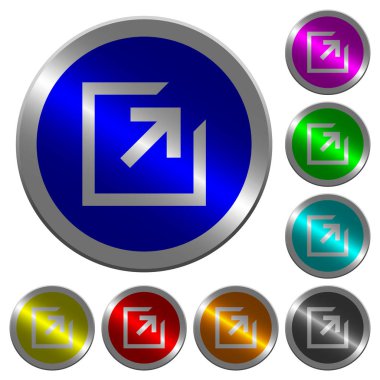 İç ok parlak sikke benzeri yuvarlak renk düğmeleri ile ihracat