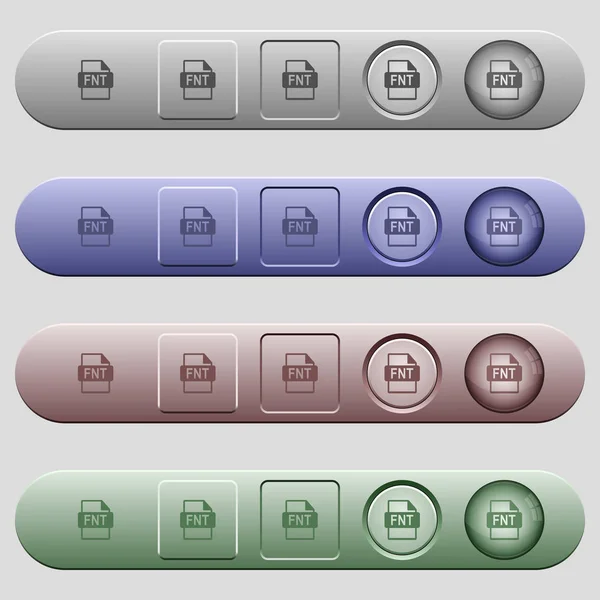 Fnt-Dateiformat-Symbole auf horizontalen Menüleisten — Stockvektor