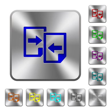 Kare çelik düğmeleri paylaşmak belgeler yuvarlak