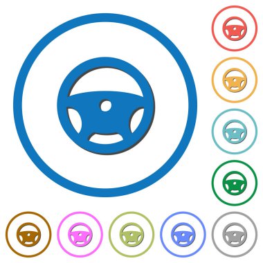 Direksiyon simidi kutsal kişilerin resmi ile gölgeler ve anahatlar