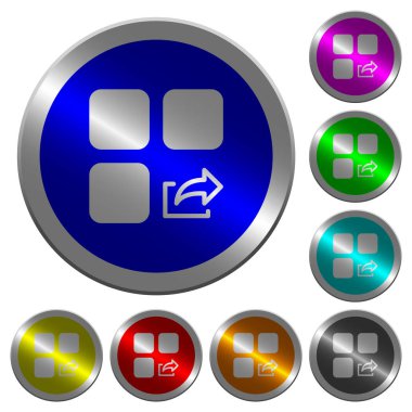 Bileşen parlak sikke benzeri yuvarlak renk düğmeleri dışa aktarma