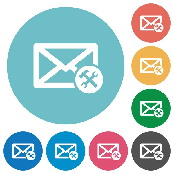Preferencias de correo iconos redondos planos — Vector de stock