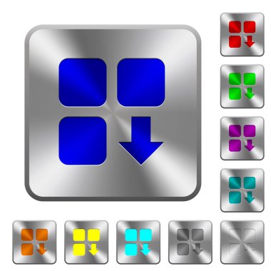 Kare çelik düğmeleri bileşeni aşağı taşı yuvarlak