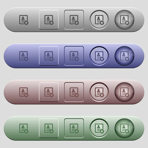 Iconos de contacto marcados en barras de menú horizontales — Archivo Imágenes Vectoriales