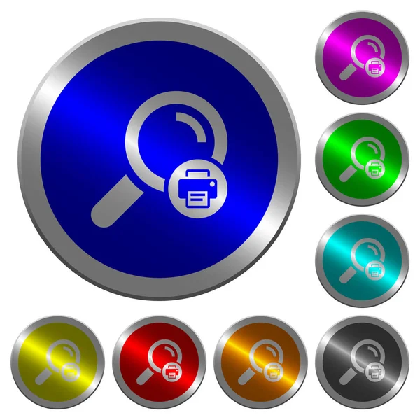 Print zoekresultaten lichtgevende munt-achtige ronde kleurknoppen — Stockvector