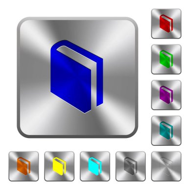 Kare çelik düğmeleri tek kitap yuvarlak