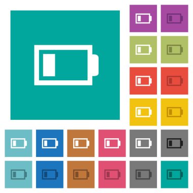 Düşük pil ile bir yük birim kare daire çok renkli simgeler