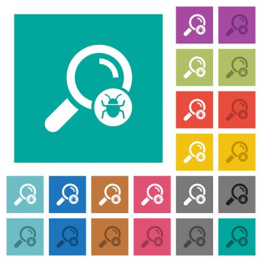 Kare daire için kötü amaçlı yazılım içerik tarama çok renkli simgeler