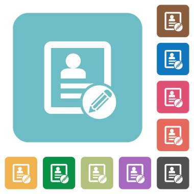 Yuvarlak bir ilgili kişiyi düzenlemek kare düz simgeler