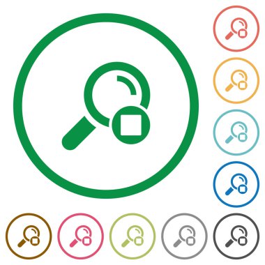 Arama düz simgeler anahatları ile durdurmak