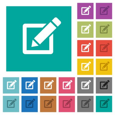 Düzenleme kalem ile düz bir şekilde kutu çok renkli simgeler