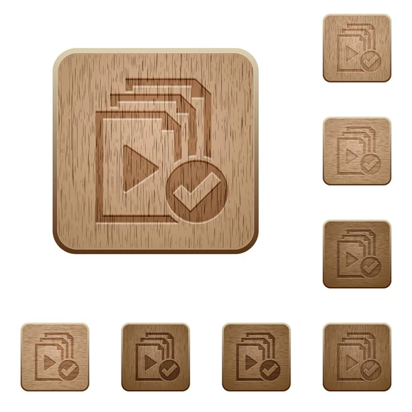 Playlist fait boutons en bois — Image vectorielle
